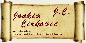 Joakim Ćirković vizit kartica